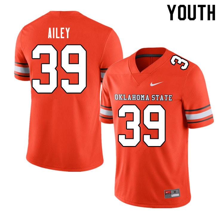 Youth #39 Trevor Ailey Oklahoma State Cowboys College Football Jerseys Sale-Alternate Orange